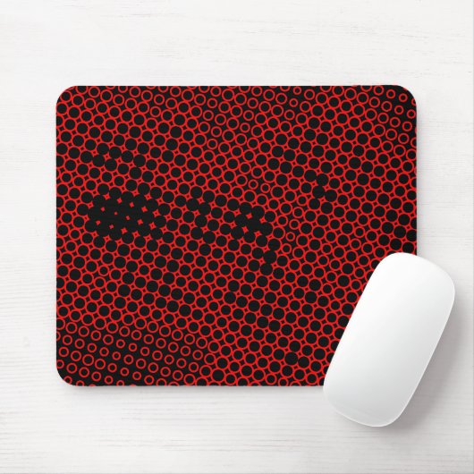 Extreme Half Tone - Schwarz auf Rot Mousepad (Mit Mouse)