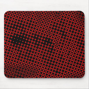 Extreme Half Tone - Schwarz auf Rot Mousepad