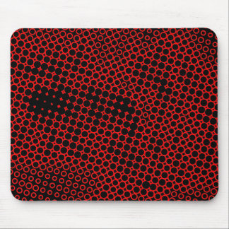 Extreme Half Tone - Schwarz auf Rot Mousepad