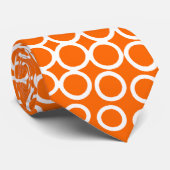 Extreme Halftone - Orange auf Weiß Krawatte (Gerollt)