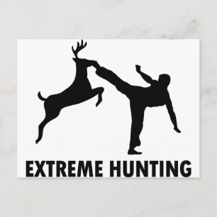 Extreme Hunting Deer Karate Kick Postkarte