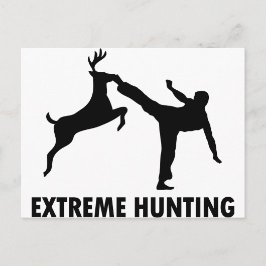 Extreme Hunting Deer Karate Kick Postkarte (Vorderseite)