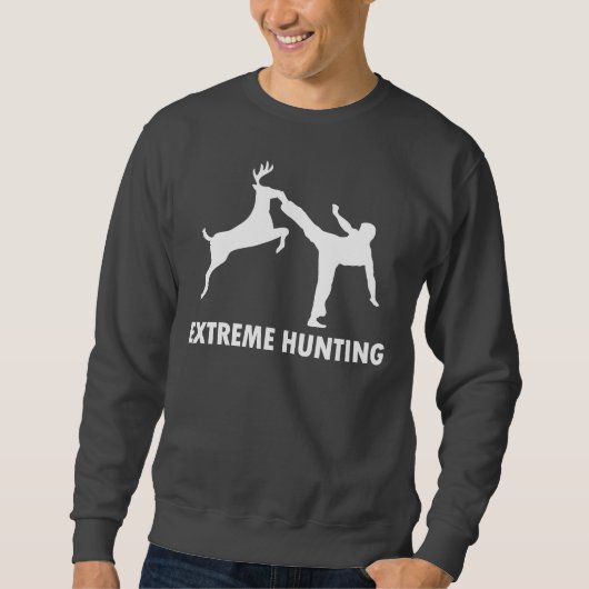 Extreme Hunting Deer Karate Kick Sweatshirt (Vorderseite)