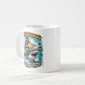 Extreme Ironing Shark Mug Kaffeetasse (Vorderseite Links)