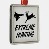 Extreme Jagd-Karate-Tritt-Rotwild Silbernes Ornament (Rechts)