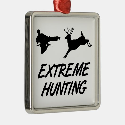 Extreme Jagd-Karate-Tritt-Rotwild Silbernes Ornament (Rechts)