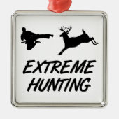 Extreme Jagd-Karate-Tritt-Rotwild Silbernes Ornament (Vorne)
