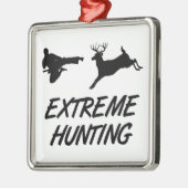 Extreme Jagd-Karate-Tritt-Rotwild Silbernes Ornament (Links)