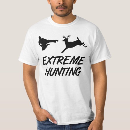 Extreme Jagd-Karate-Tritt-Rotwild T-Shirt (Vorderseite)