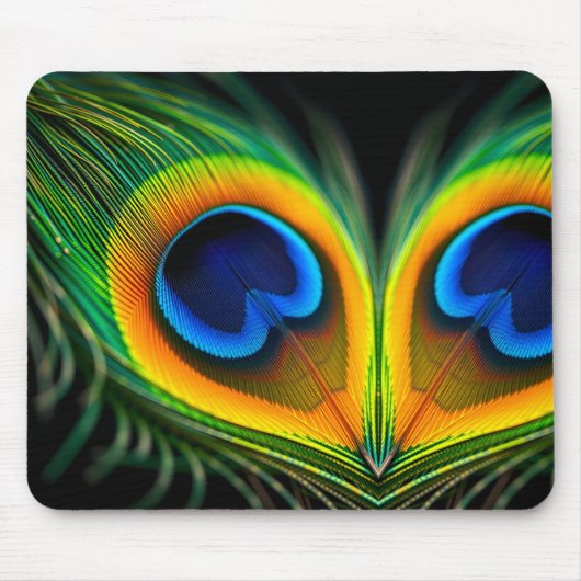 Extreme Macro Peacock Feather Eye Mousepad (Vorne)