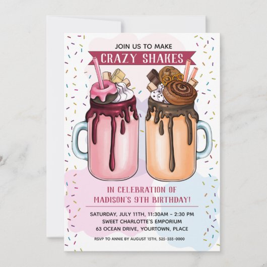 Extreme Milkshakes Geburtstagsparty Einladung (Vorderseite)