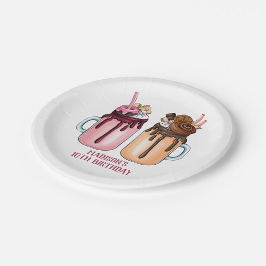 Extreme Milkshakes Geburtstagsparty Pappteller (Schrägansicht)