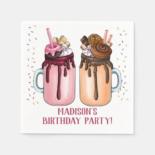 Extreme Milkshakes Geburtstagsparty Serviette (Vorderseite)