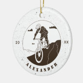 Extreme Mountain Biking Radsport Sport Cyclist Nam Keramik Ornament (Links)