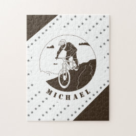 Extreme Mountainbike-Fahrrad-Star-Radfahrername  Puzzle