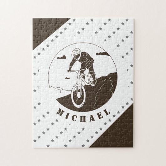 Extreme Mountainbike-Fahrrad-Star-Radfahrername  Puzzle (Vertikal)