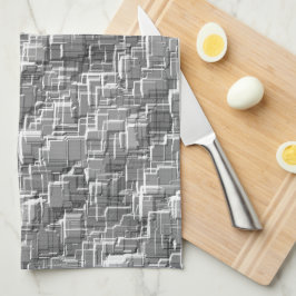 Extreme Overlay von grau geprägten Quadraten Geschirrtuch