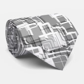 Extreme Overlay von grau geprägten Quadraten Krawatte (Gerollt)