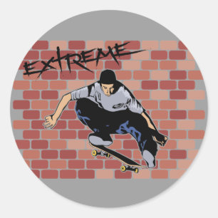 Extreme Skateboarding-Aufkleber Runder Aufkleber