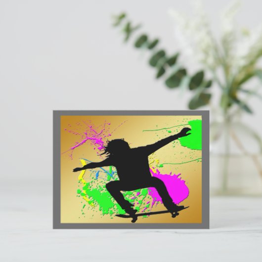 Extreme Skateboarding Postkarte (Stehend Vorderseite)