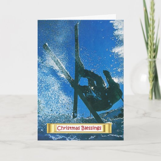 Extreme Ski, Weihnachtsbrillen Feiertagskarte (Vorderseite)