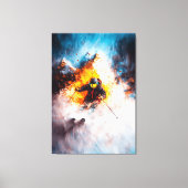 Extreme Skiabfahrt - Dynamische Sportart - Winter Leinwanddruck (Vorderseite)