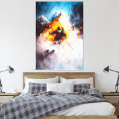 Extreme Skiabfahrt - Dynamische Sportart - Winter Leinwanddruck (Insitu (Schlafzimmer))