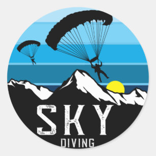 Extreme Skydiving Parachute Classic Runde Runder Aufkleber