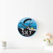 Extreme Skydiving Parachute Sports   Round Clock Runde Wanduhr (Zuhause)