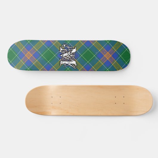 Extreme Tartan Irish Clan MacAuliffe McAuliffe Skateboard (Horizontal)