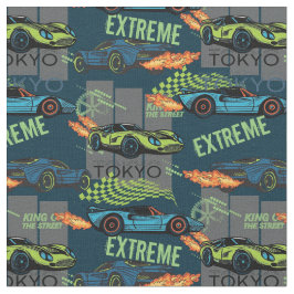 Extreme Tokyo Street Racing Pattern Stoff