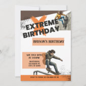 Extremer Geburtstag Skateboard Einladung (Vorderseite)