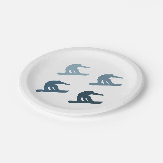 Extremer Snowboarding Pappteller (Schrägansicht)