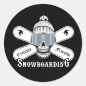 Extremes Freeride-Snowboarden Runder Aufkleber (Vorderseite)