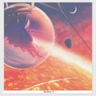 Extremes Heißluftballonfahren auf einer vulkanisch Aufkleber