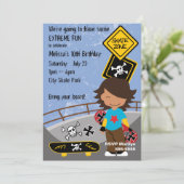 Extremes Skateboarding-Party Einladung (Stehend Vorderseite)