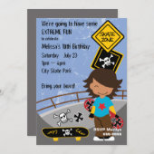 Extremes Skateboarding-Party Einladung (Vorne/Hinten)