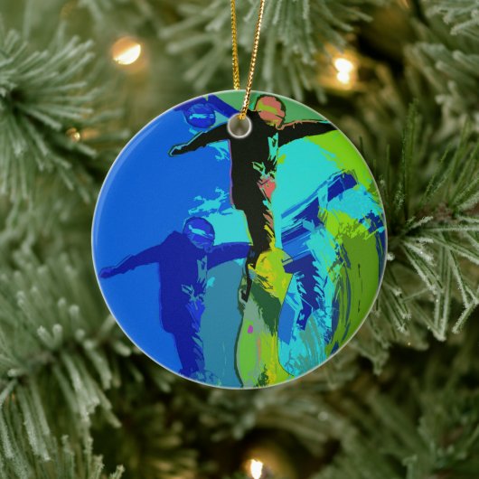 Extremrennen - Snowboarder Keramik Ornament (Baum)
