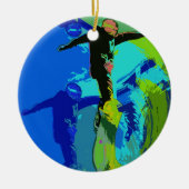 Extremrennen - Snowboarder Keramik Ornament (Vorne)