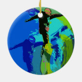 Extremrennen - Snowboarder Keramik Ornament (Hinten)