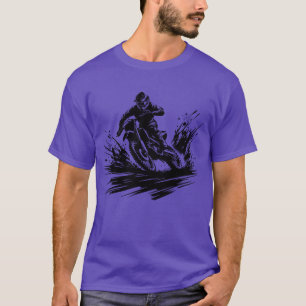 Extremsport-Motorrad in spektakularem Drift-Retro T-Shirt