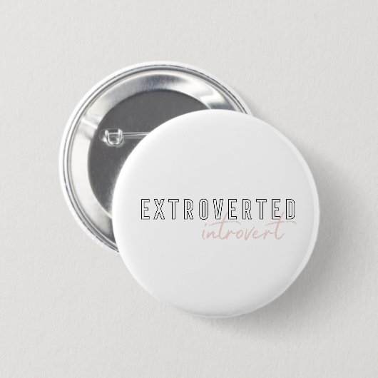 Extrovert Introvert Modernes Typografisches Sprich Button (Vorne & Hinten)