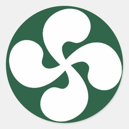 Extrudiertes Baskenkreuz Runder Aufkleber (Vorderseite)