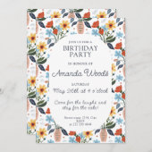 Exuberant Blossom Jubilee Birthday Einladung (Vorne/Hinten)