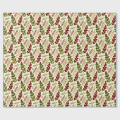 Exuberant Botanical Branches Red & Green TMF26 Geschenkpapier (Flach)
