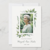 Exuberant Flower & Foliage Frame Funeral Photo Einladung (Vorderseite)