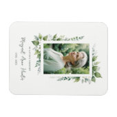 Exuberant Flower & Foliage Frame Photo Keepsake Magnet (Horizontal)