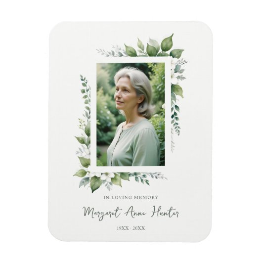 Exuberant Flower & Foliage Frame Photo Keepsake Magnet (Vertikal)