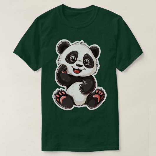 Exuberant Panda Buddy Sticker 2 T-Shirt (Design vorne)