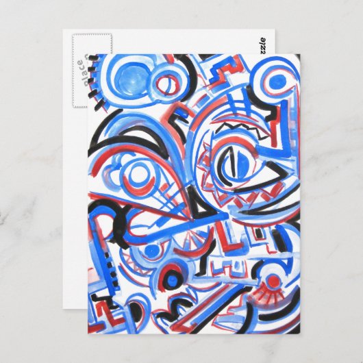 Exuberant Singing - Abstrakt Art Postkarte (Vorne/Hinten)